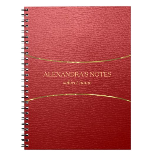 Carnet Mélange rouge teinte or (Devant)