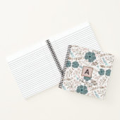 Carnet Mélange Turquoise rose gris monogramme (Intérieur)