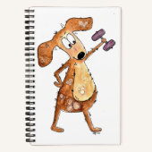 Carnet Mélange Whimsical Brown Chien Poids de levage (Recto)