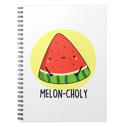 Carnet Melon-choly Drôle Triste Pastèque Pun  (Devant)