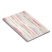 Carnet Melon Lavande Rayures Roses Blanches (Côté Droit)