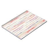 Carnet Melon Lavande Rayures Roses Blanches (Côté gauche)