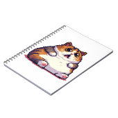 Carnet Mème de chat gras orange choqué pixel art (Côté gauche)