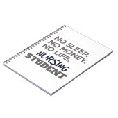 Carnet Mème de l'école infirmière Pas d'argent du sommeil (Côté gauche)