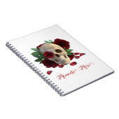 Carnet Memento Mori. Crâne aux roses rouges (Côté Droit)