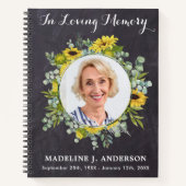 Carnet Memorial Eucalyptus Sunflower Funeral Gubook (Devant)