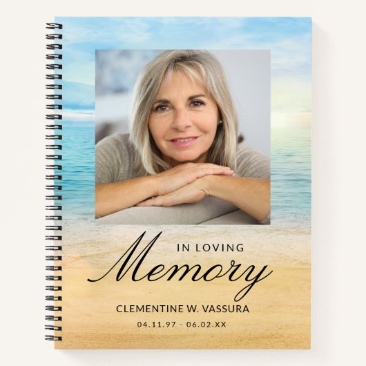 Carnet Mémorial ou funéraire Photo Plage Océan (Devant)