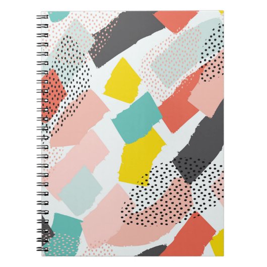 Carnet Memphis brosse traits : motif vintage. (Devant)