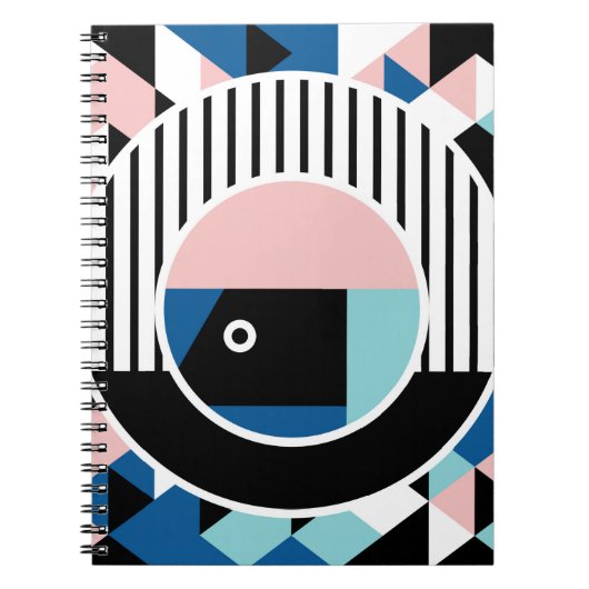 Carnet Memphis design d'affiche abstrait. Marque géométri (Devant)