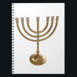 Carnet menorah or<br><div class="desc">Menora,  channukah,  or métallique,  hannukah,  hébreu,  fêtes,  juif,  juif,  judaïsme,  menorah,  chanouka,  hannuka,  channuka,  christmukah,  christmukah,  judaïa rabbin</div>