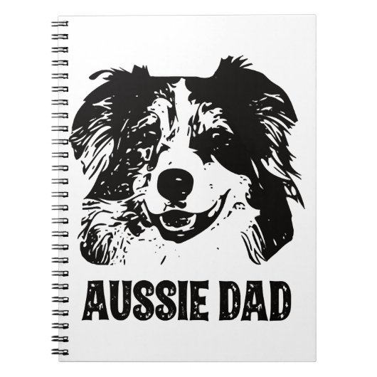 Carnet Mens Aussie Papa - Australian Shepherd Chien Papa (Devant)