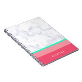 Carnet menthe de marbre blanche élégante de melon de rose (Côté Droit)