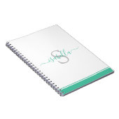 Carnet Mention Monogramme Élégante De Script Moderne (Côté Droit)
