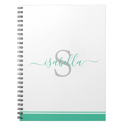 Carnet Mention Monogramme Élégante De Script Moderne (Devant)