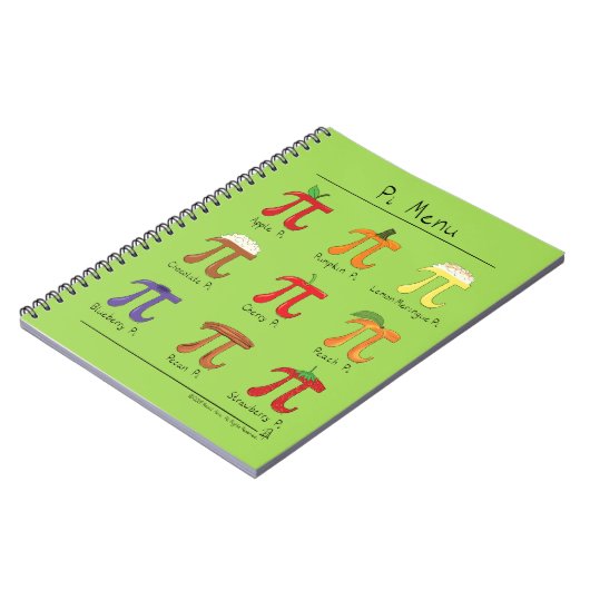 Carnet Menu du symbole Pi Prof de maths mignon (Côté gauche)