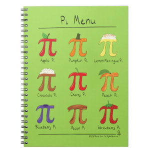 Carnet Menu Symbole Pi Prof de Maths Mignon