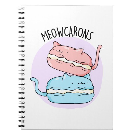 Carnet Meowcarons Macaron Drôle de Pun (Devant)