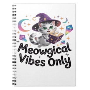 Carnet Meowgical Vibes Only, sorcière chat kawaii flottan