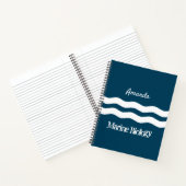Carnet Mer minimaliste Vagues Côtière Nautique (Intérieur)