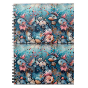 Carnet Mer savonneuse habitants de poissons amusants