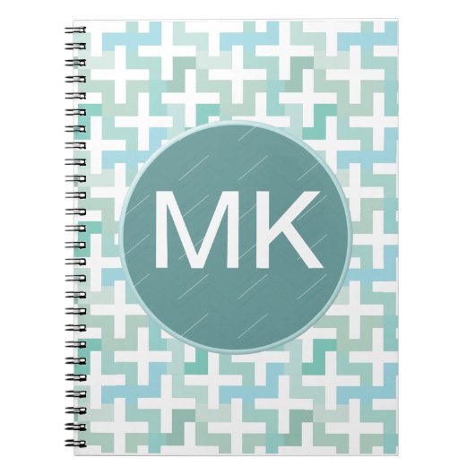 Carnet Mer vert géométrique (Devant)