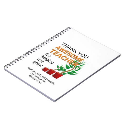 Carnet Merci Awome Enseignant (Côté gauche)