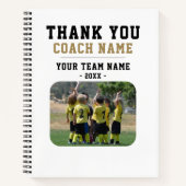 Carnet Merci Coach Nom de l'équipe Photo (Devant)