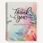 Carnet Merci d'aquarelle florale pour la participation au (Devant)