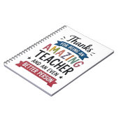 Carnet Merci d'être un professeur incroyable (Côté gauche)