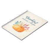 Carnet Merci gracieux béni avec un Citrouille orange (Côté gauche)