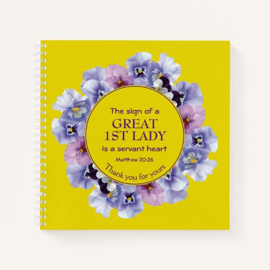 Carnet Merci jaune Pastor Femme 1ère Dame Florale (Devant)