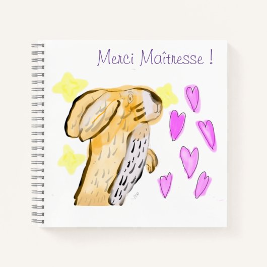 Carnet merci Maîtresse! Notitieboek (Voorkant)