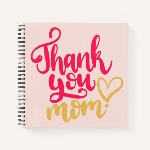 Carnet Merci Maman avec Coeur rose