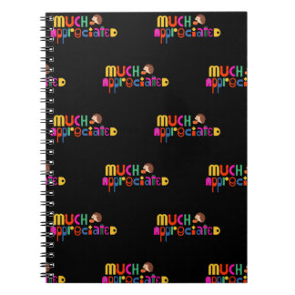 Carnet Merci pour le cadeau noir coloré beaucoup apprécié