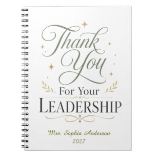 Carnet Merci pour votre leadership nom personnalisé