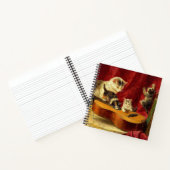 Carnet Mère Chat et chatons Jouer avec la guitare (Intérieur)