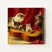 Carnet Mère Chat et chatons Jouer avec la guitare (Dos)