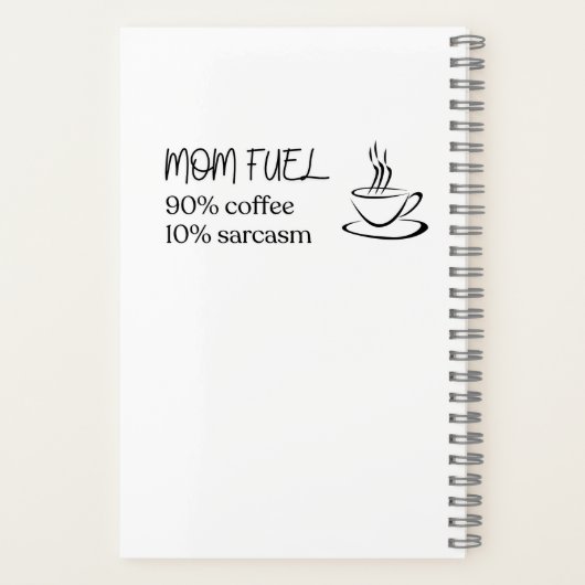 Carnet Mère Citation Silhouette Café Carburant (Verso)