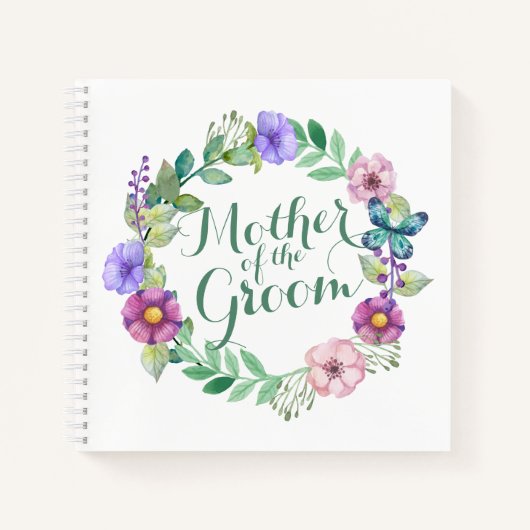 Carnet Mère de la chambre Élégante Mariage floral Noteboo (Devant)
