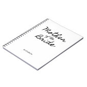 Carnet Mère de la mariée calligraphie décontractée noire (Côté gauche)