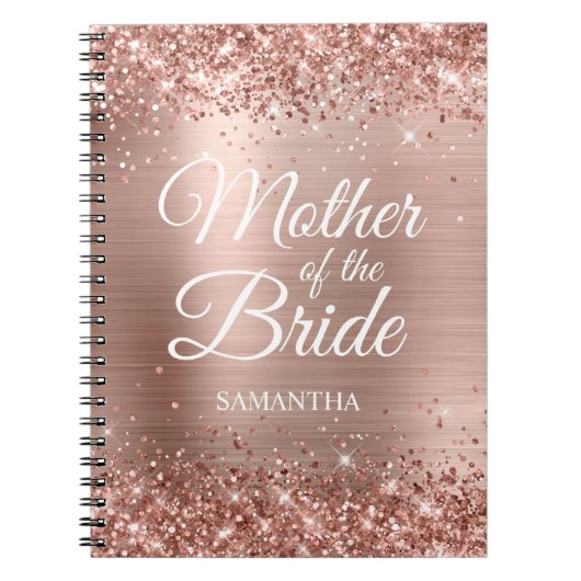 Carnet Mère de la mariée Glittery Rose Gold Foil (Devant)
