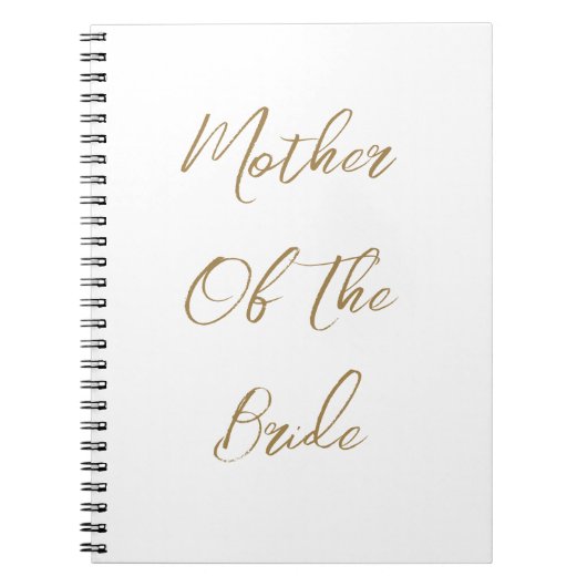 Carnet Mère De La Mariée Mariage Cadeau Faveur Gold Scrip (Devant)