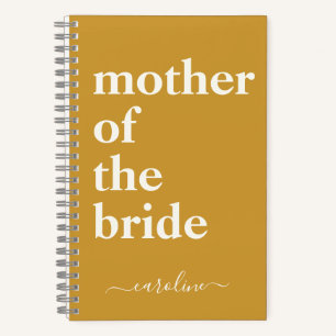 Carnet Mère de la mariée Minimaliste Nom moderne Jaune