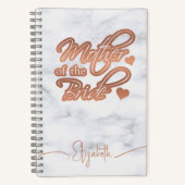 Carnet Mère de la mariée Rose moderne Gold Heart Marble (Recto)