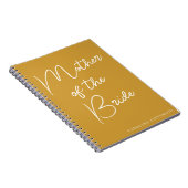 Carnet Mère de la mariée Script moderne Personnalisé Jaun (Côté Droit)