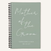 Carnet Mère de la salle Mariage personnalisé Dusty Sage (Recto)