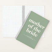 Carnet Mère de mariée Nom moderne minimal | Sage Green  (À l'intérieur)