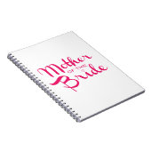 Carnet Mère de mariée Retro Script Hot rose sur blanc (Côté Droit)