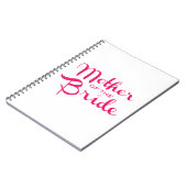 Carnet Mère de mariée Retro Script Hot rose sur blanc (Côté gauche)