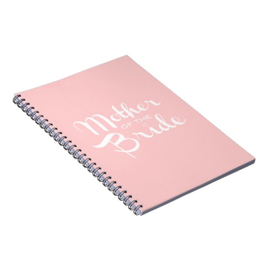Carnet Mère de mariée Script rétro blanc sur rose (Côté Droit)